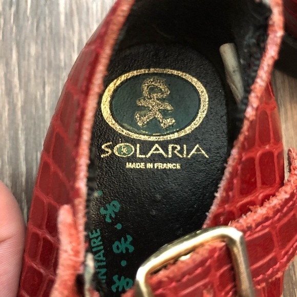Solaria Red Embossed Mary Jane Shoes - Picture 6 of 6